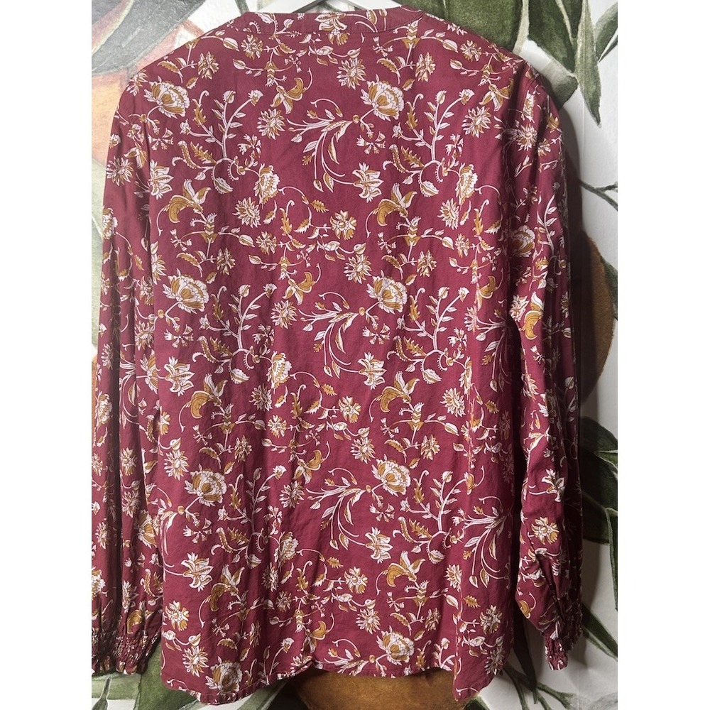 The Vermont Country Store XL Cotton Button Down Floral long Sleeve Blouse - Picture 5 of 5